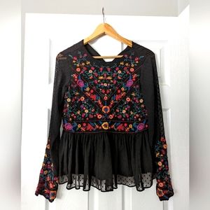 Zara embroidered shirt